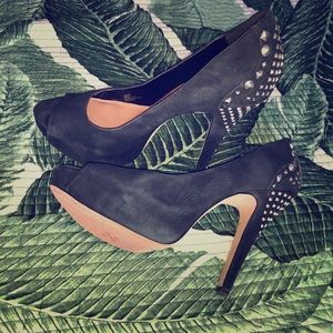 Vince Camuto Studded Peep-Toe Platform Heels